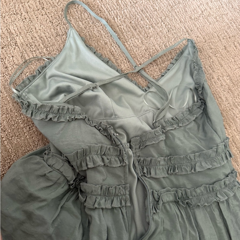 Green Ruffled Dress - Picture 2 of 2
